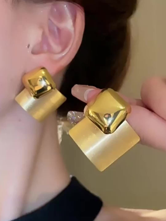 Modern Geometric Square Earrings