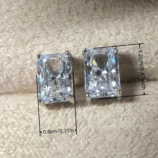 Elegant Square-Cut Zirconia Earrings