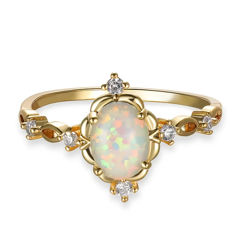 Elegant Gold-Plated Engagement Ring