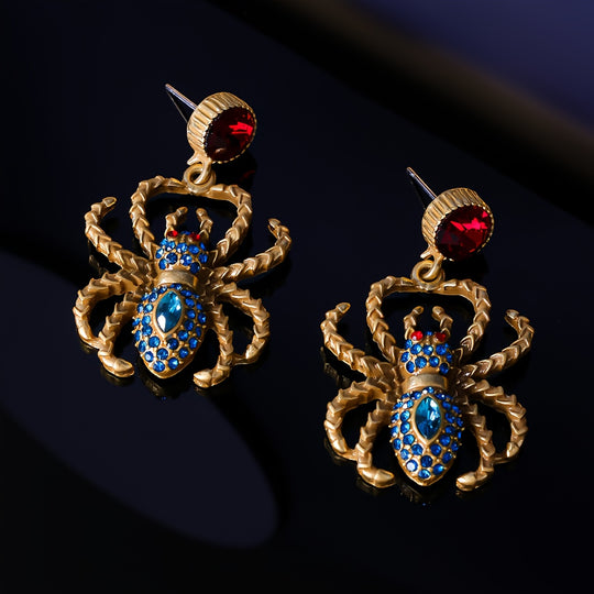 Elegant Spider Drop Earrings