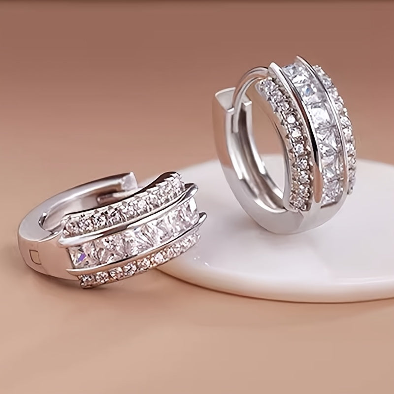 Exquisite Colorful Zirconia Small Circle Earrings