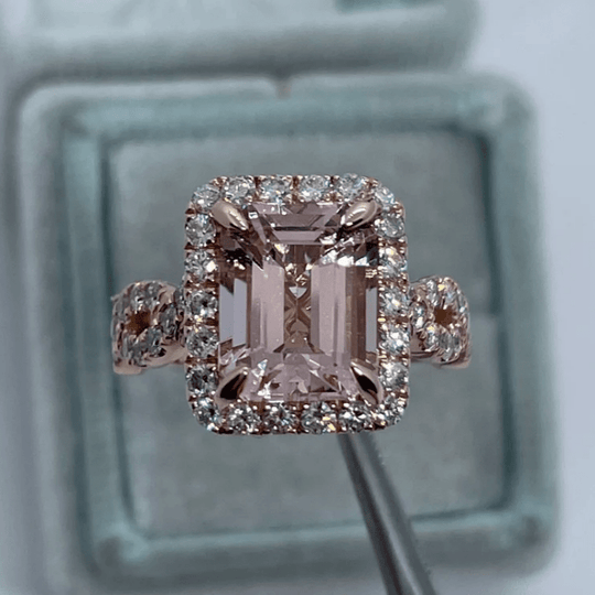 Romantic Pink Princess Cut Ring