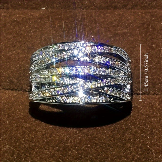 Elegant Multi-Layer Zirconia Fashion Ring
