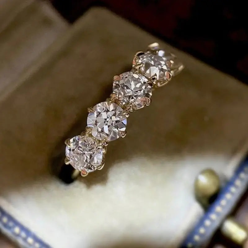 Sparkling Gold-Tone Promise Ring