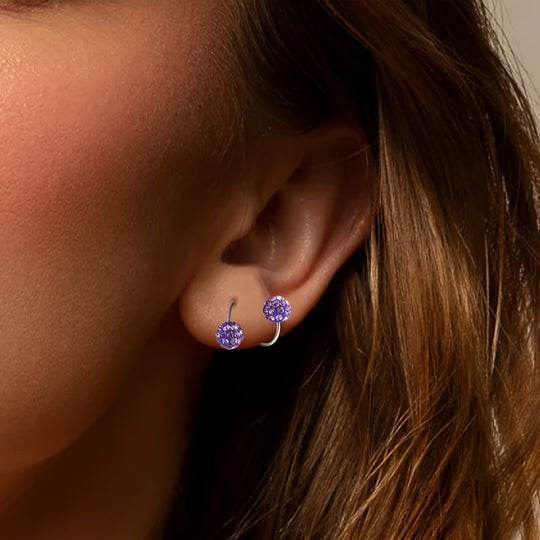 Sparkling Double Sphere Stud Earrings