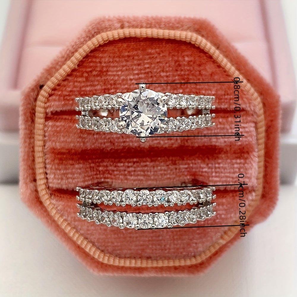 2-Piece Zirconia Engagement Ring