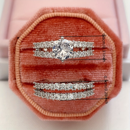 2-Piece Zirconia Engagement Ring