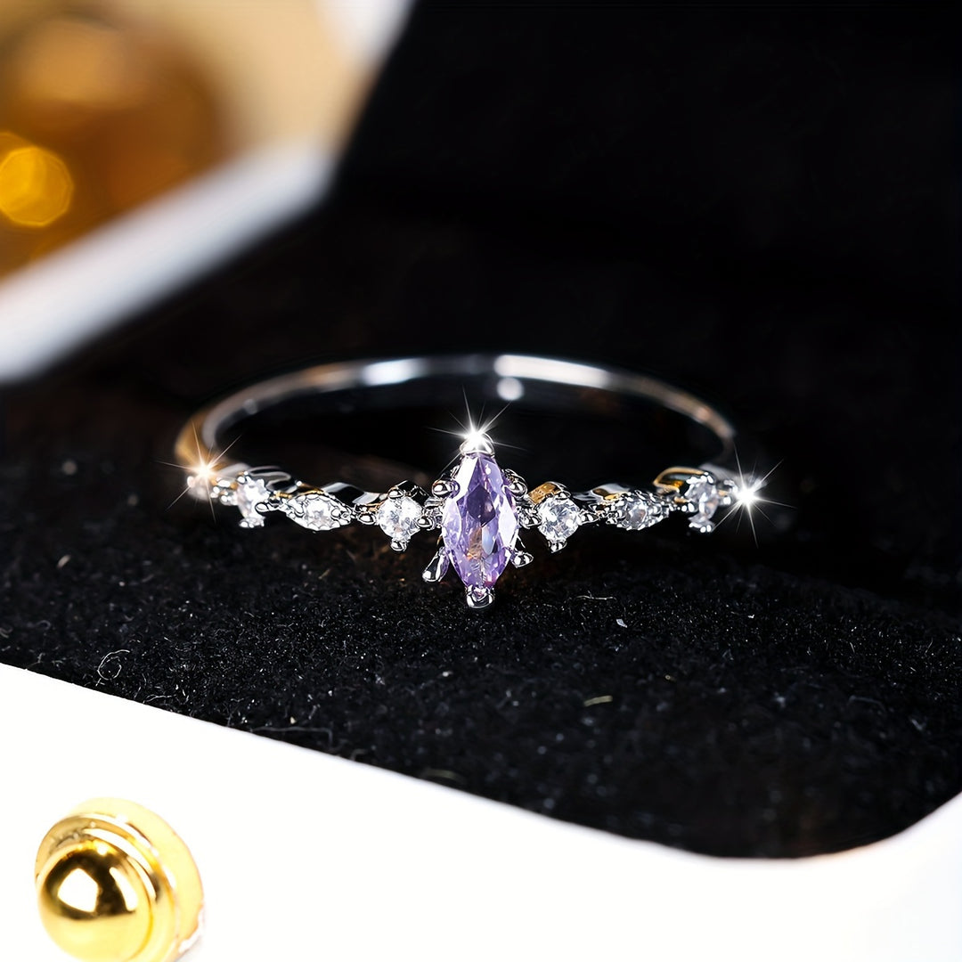 Elegant Blue Zirconia Ring