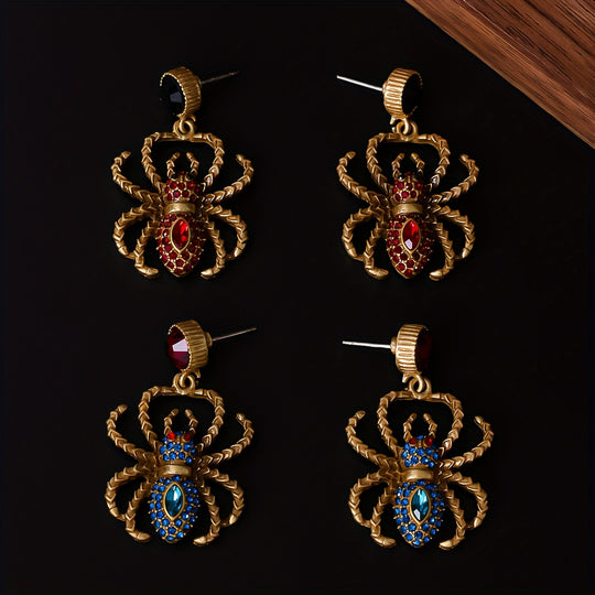 Elegant Spider Drop Earrings