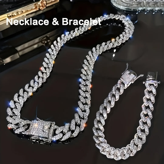 Elegant Cuban Chain Necklace Set