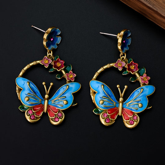 Classic Butterfly Enamel Earrings