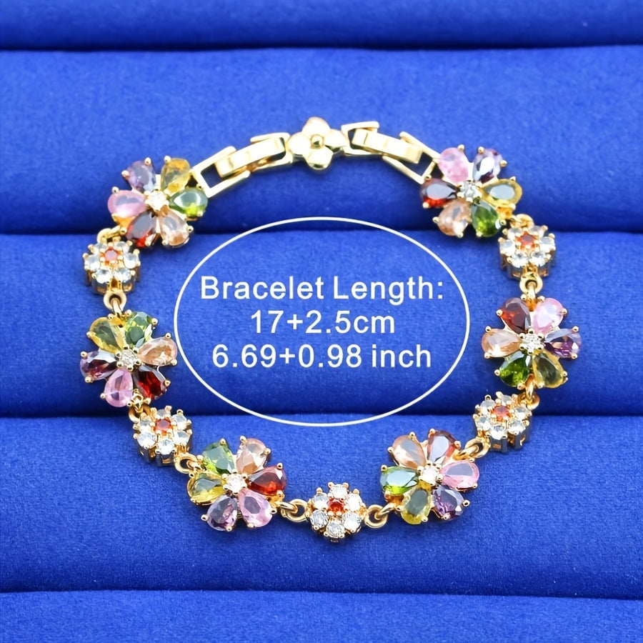 Elegant Timeless Colorful Zirconia Bracelet