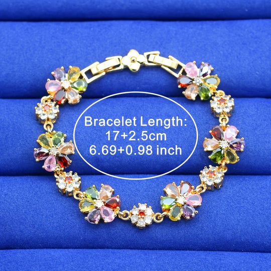 Elegant Timeless Colorful Zirconia Bracelet