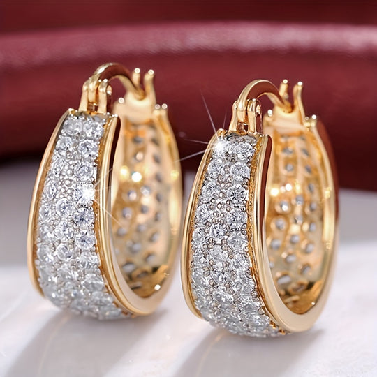 Sparkling Zirconia Hoop Earrings