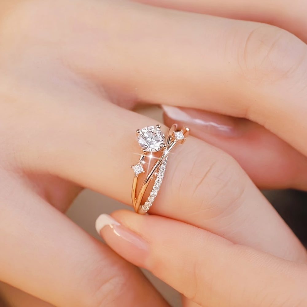 Stylish Adjustable Zirconia Ring