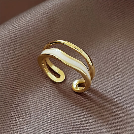 Adjustable Retro Double Layer Open Ring