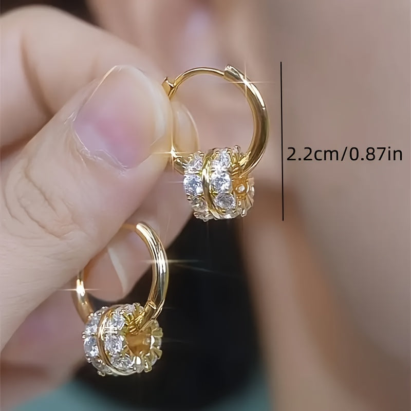 Luxurious Minimalist Zirconia Hoop Earrings