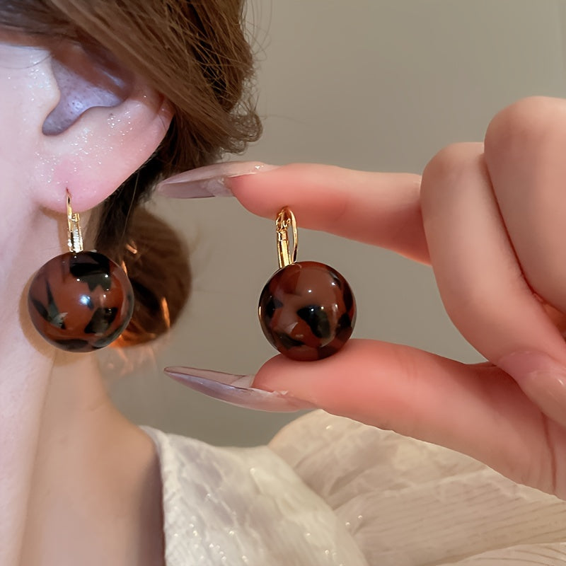 Round Resin Dangle Earrings