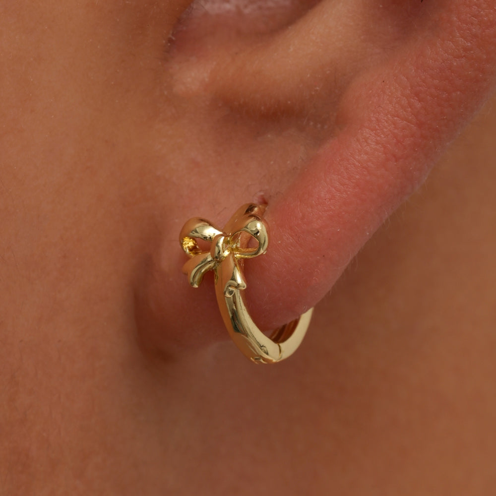 Classic Bow Hoop Earrings