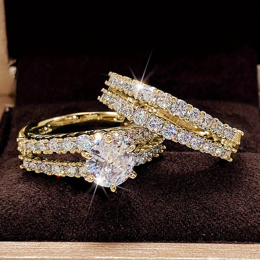 2-Piece Zirconia Engagement Ring