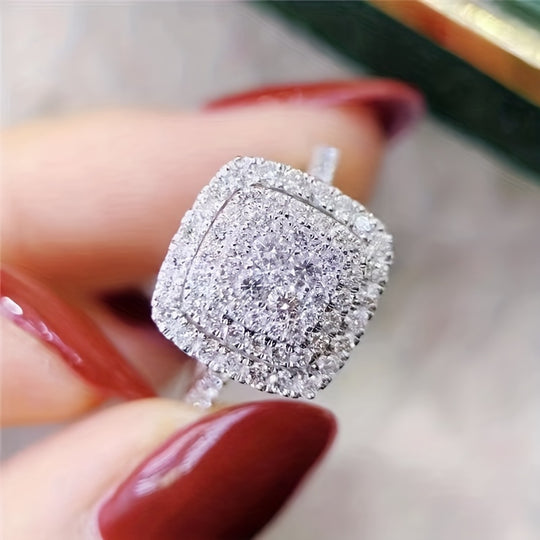Minimalist  Full White Zirconia Ring