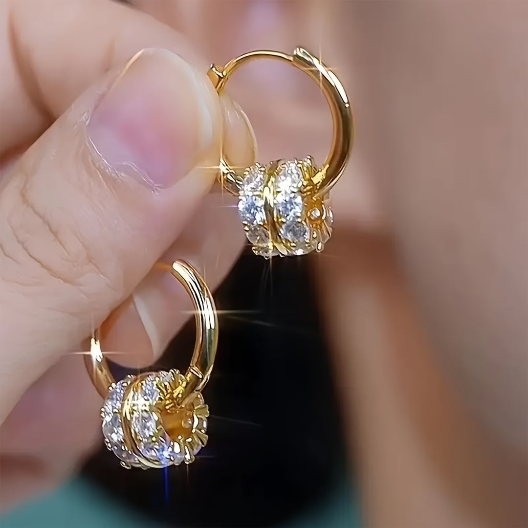 Luxurious Minimalist Zirconia Hoop Earrings