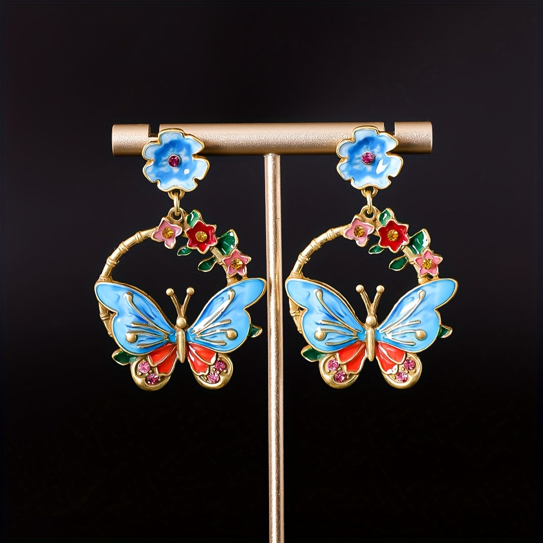 Classic Butterfly Enamel Earrings