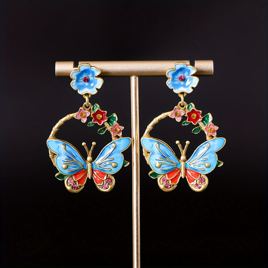 Classic Butterfly Enamel Earrings
