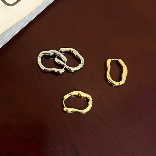 Irregular Gold and Silver Earrings