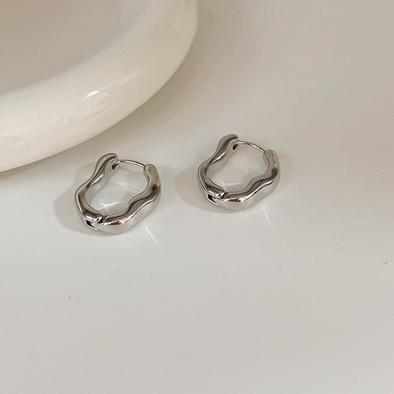 Irregular Gold and Silver Earrings
