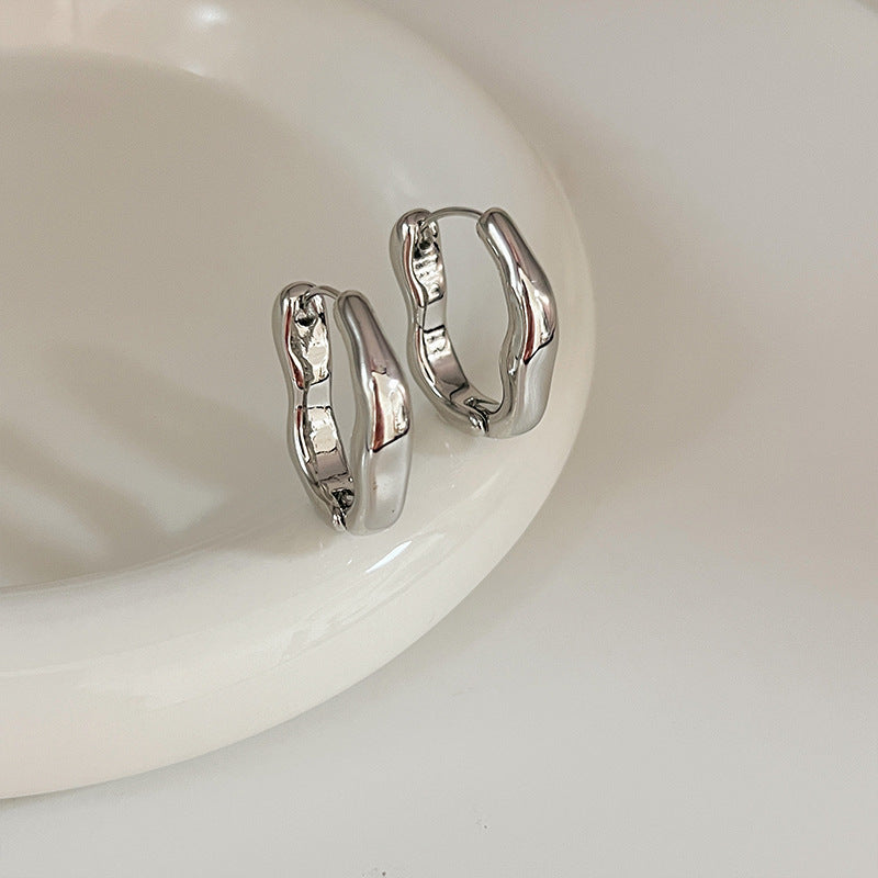 Irregular Gold and Silver Earrings