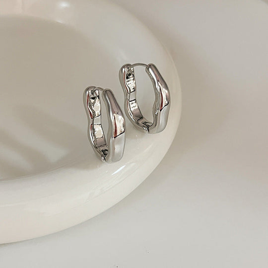 Irregular Gold and Silver Earrings