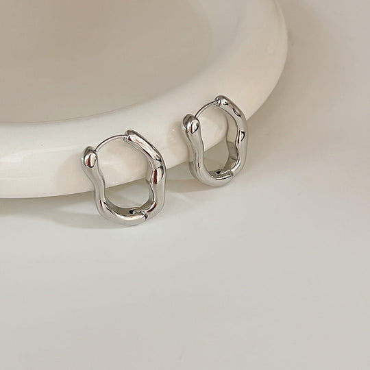 Irregular Gold and Silver Earrings