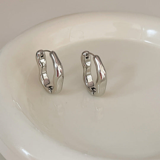 Irregular Gold and Silver Earrings