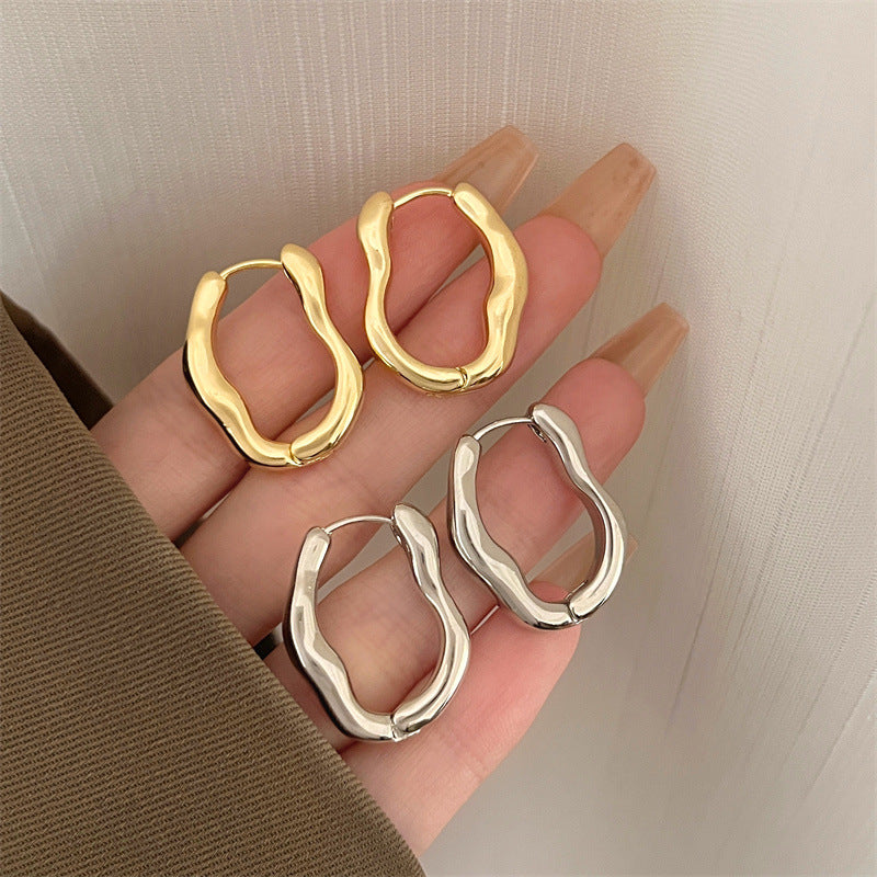 Irregular Gold and Silver Earrings