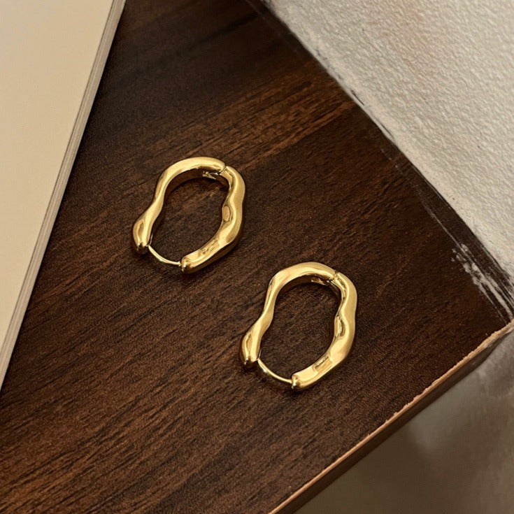 Irregular Gold and Silver Earrings