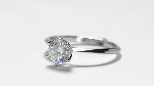 Classic Round Six-Prong Moissanite Engagement Ring
