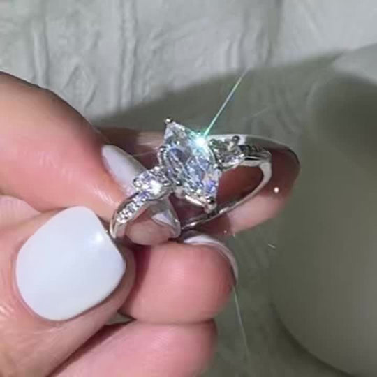Elegant Marquise Cut Cubic Zirconia Ring