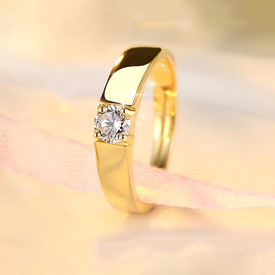Elegant 2 Pieces Adjustable Zirconia Ring Set