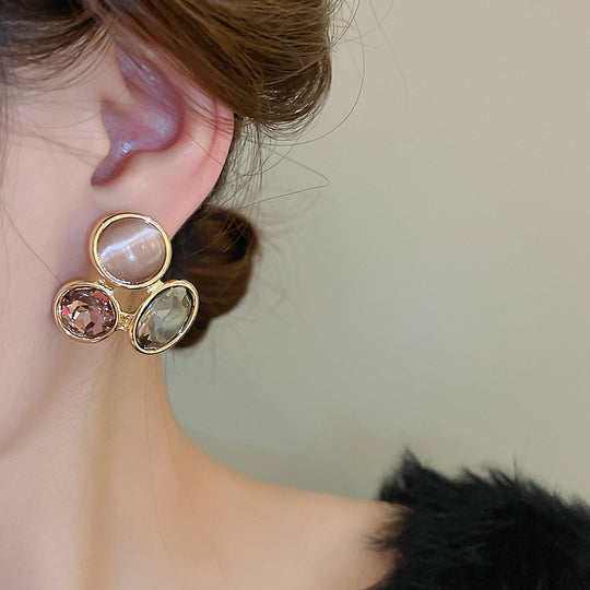 Stylish Oval Hollow Earrings