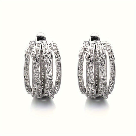 Women’s Hoop Earrings with Cross Design