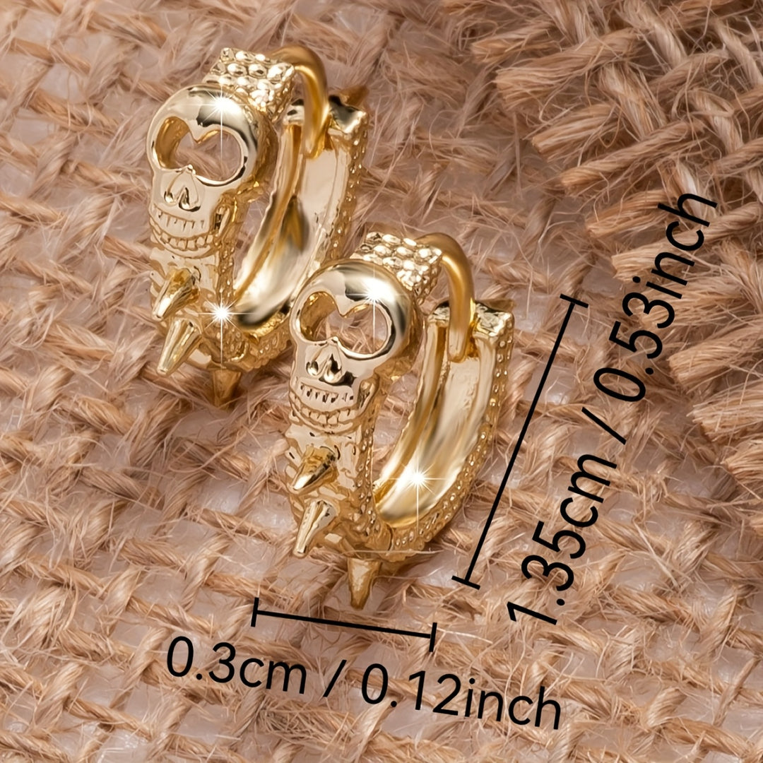 Elegant Skull Hoop Earrings