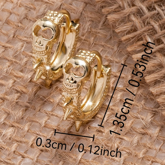 Elegant Skull Hoop Earrings