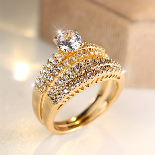 Minimalist White Zirconia Ring Set