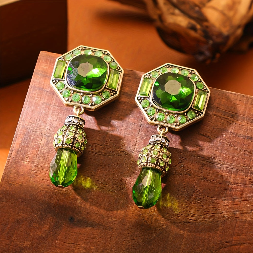 Sleek Rhinestone Drop Earrings