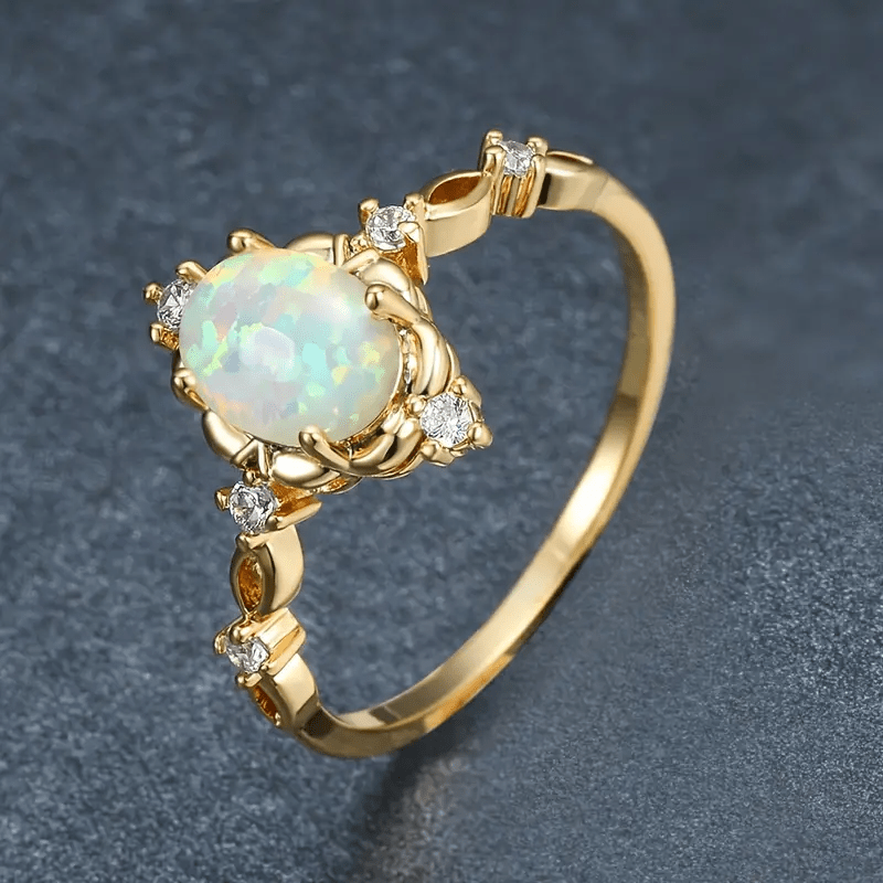 Elegant Gold-Plated Engagement Ring