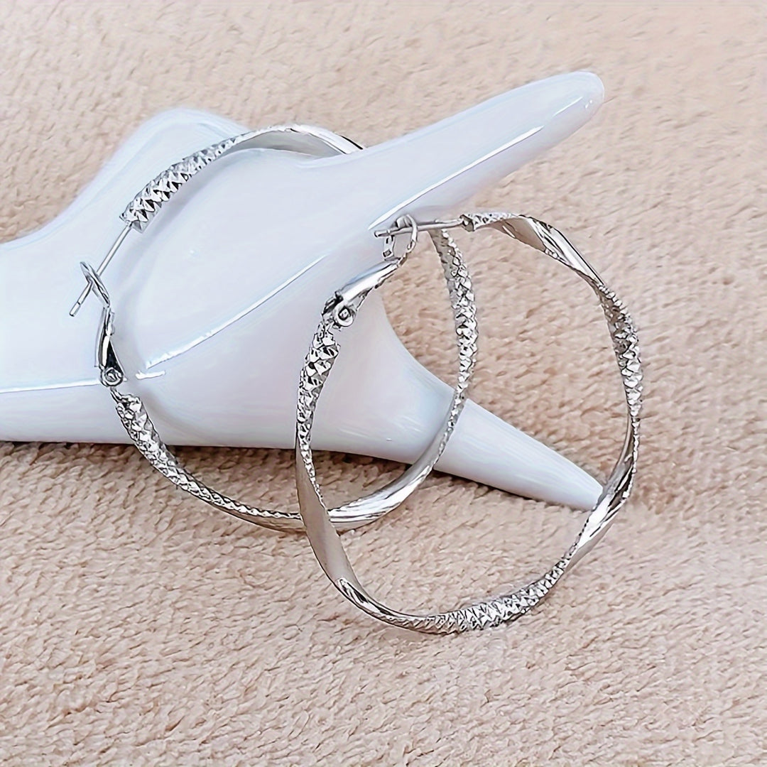Simple Rippled Round Earrings