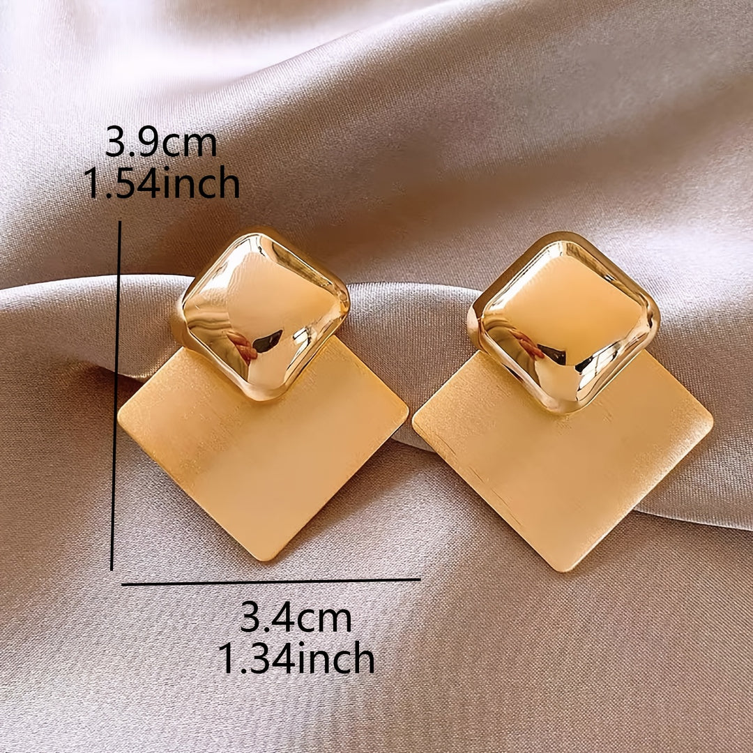 Modern Geometric Square Earrings