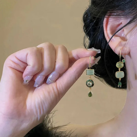 Fashionable Green Drop Earrings