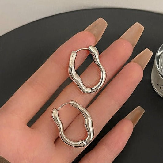 Irregular Gold and Silver Earrings